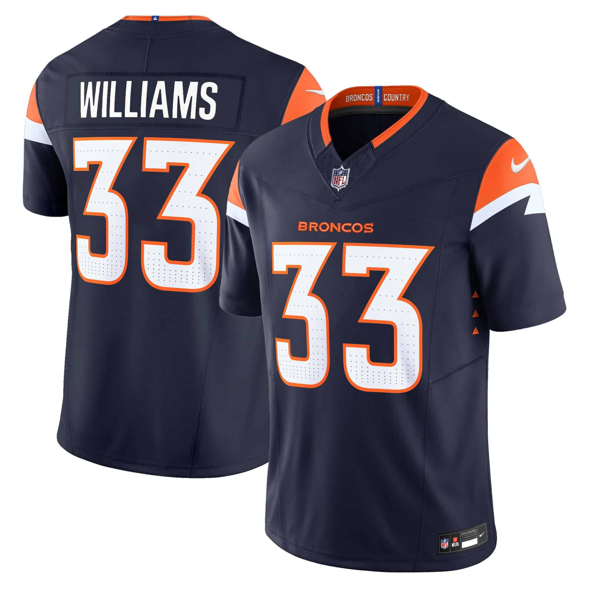 Men Denver Broncos #33 Williams Blue 2024 Nike Vapor Limited NFL Jersey